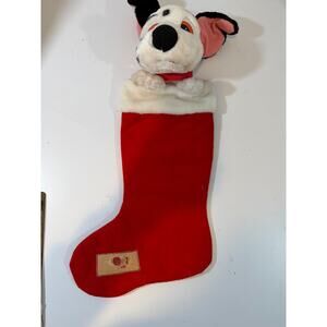 Vintage Christmas Stocking 101 Dalmatians Two Tone Rare Sears Smith Plush